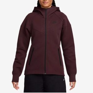 Nike Burgundy Tech Fleece WR Full-Zip Hoodie